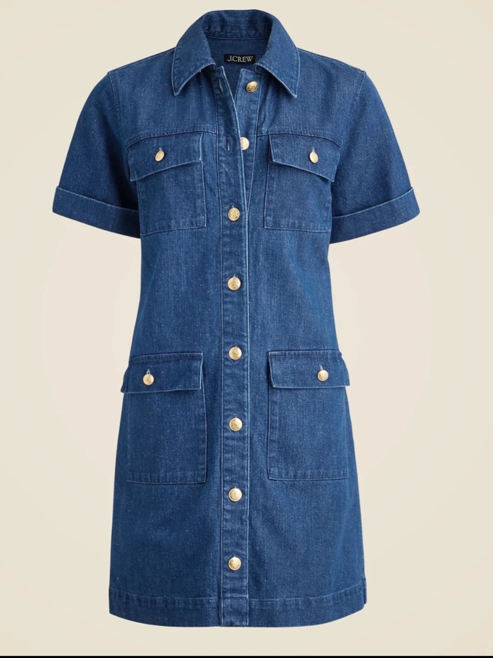 J.Crew 100% Cotton Utility Pocket Dress in Denim